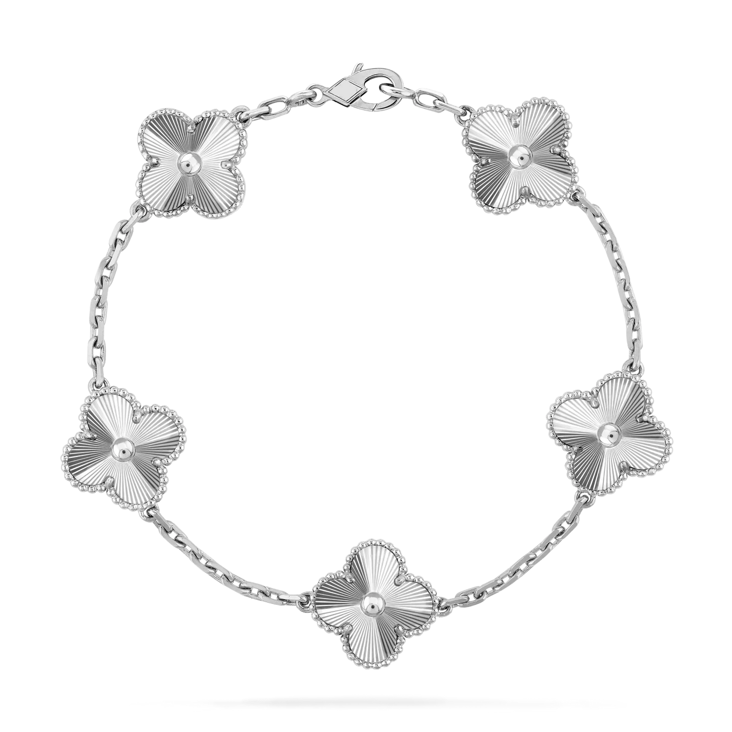 RayRay Clover Bracelet - Sliver Guilloché