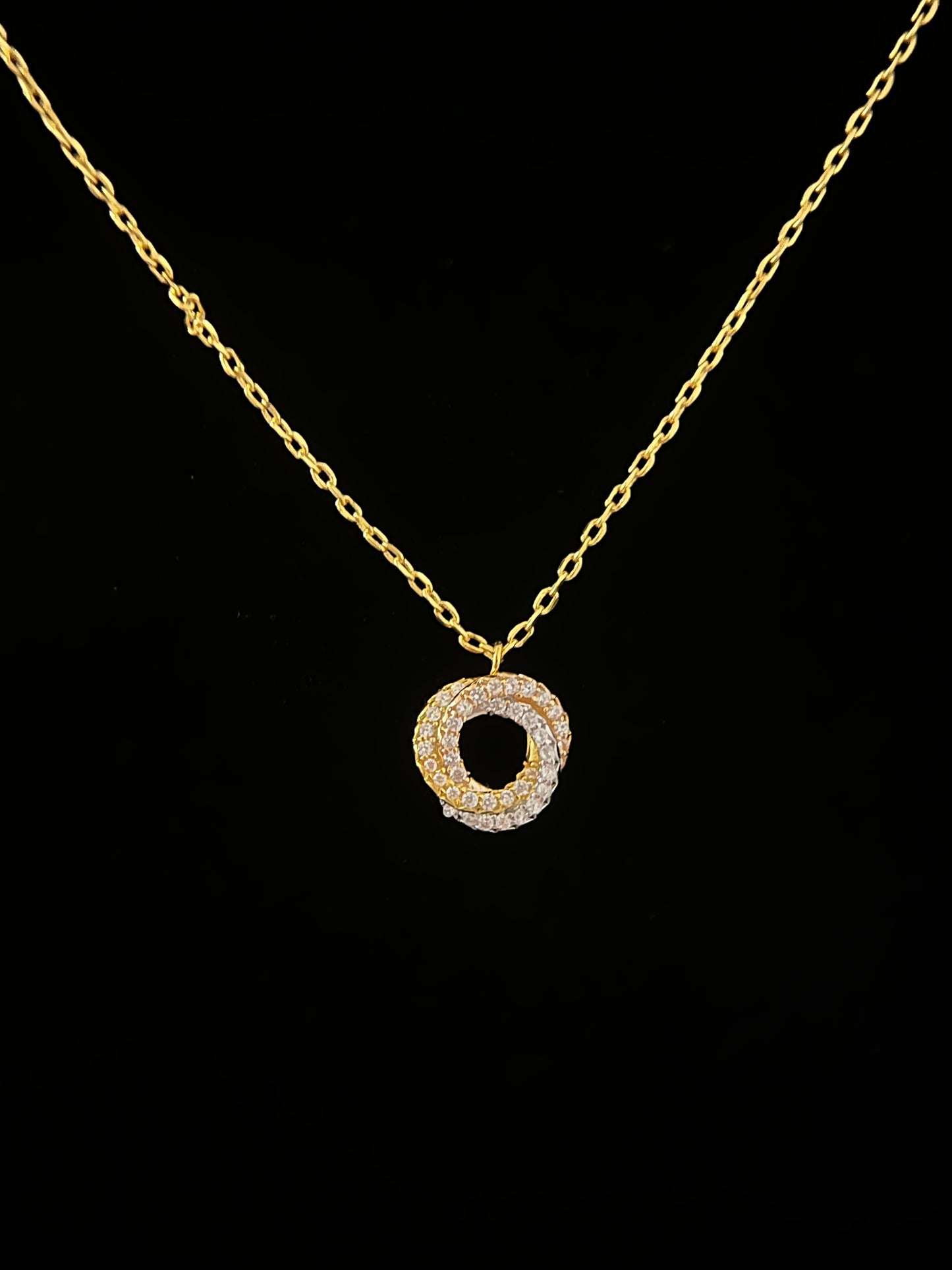 Eliph Tricolor Ring Necklace - Full Zircon