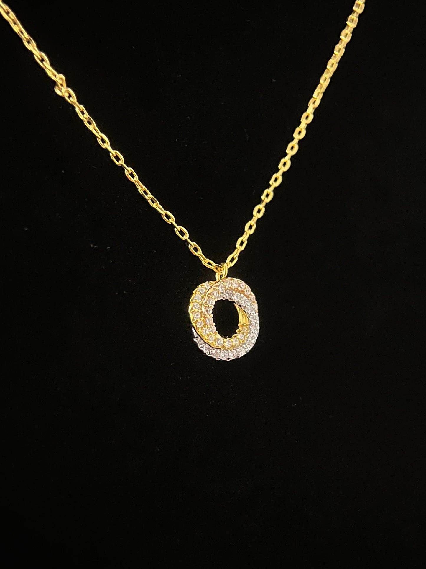 Eliph Tricolor Ring Necklace - Full Zircon