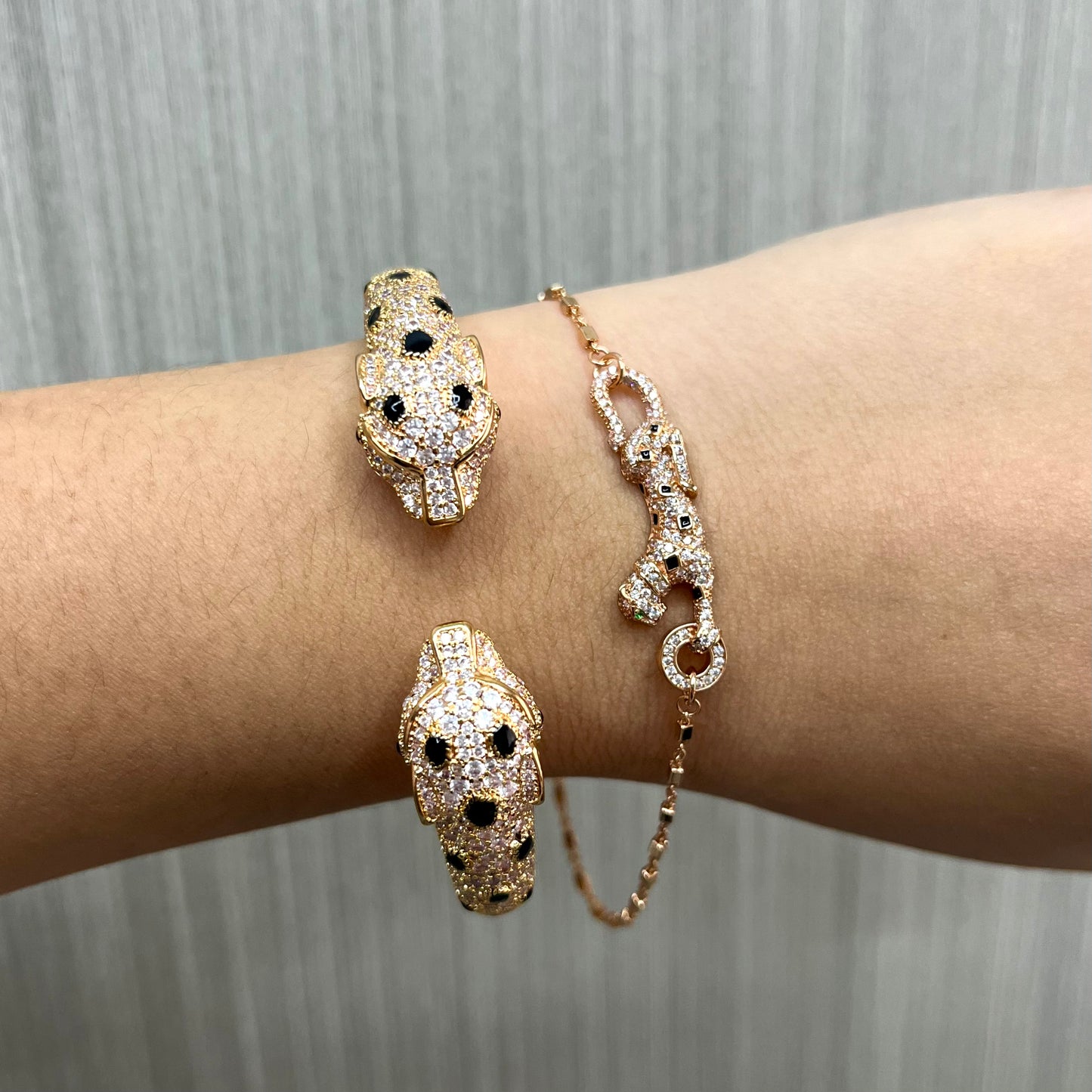 Eliph Two Cheetah Bracelet - Full Zircon